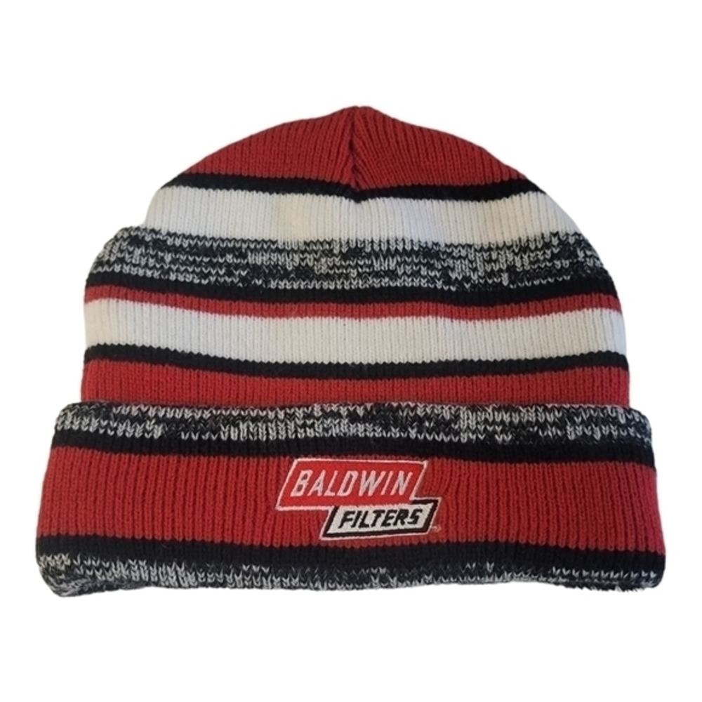 Vintage‎ Baldwin Filters Beanie Winter Knit Cuff Hat Stocking Cap Made in China.